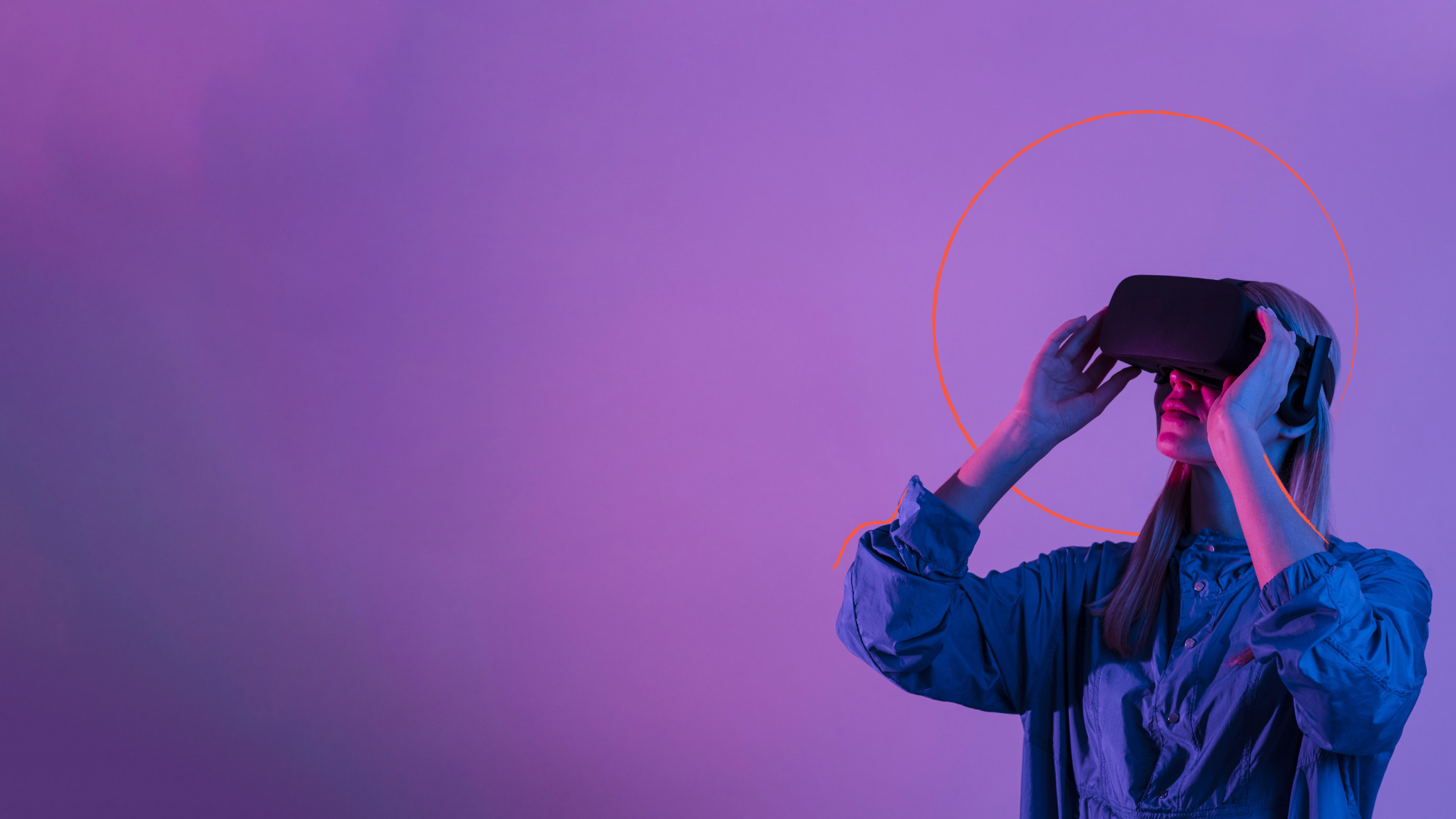 A person in a 3D headset